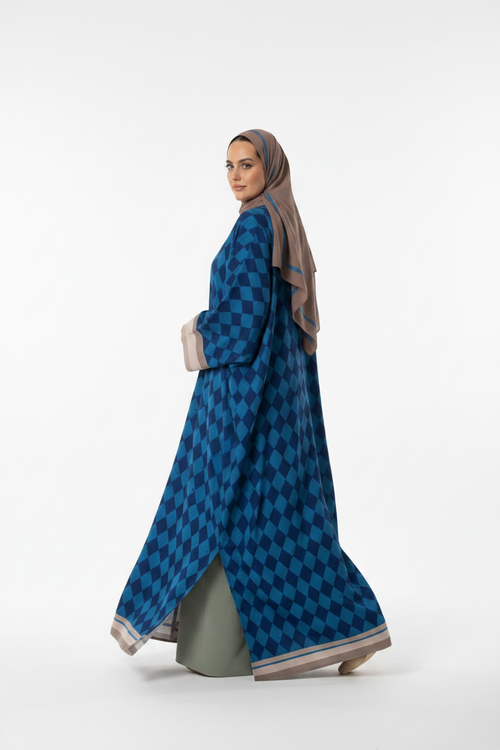 Blue Diamond Abaya - Back Pose