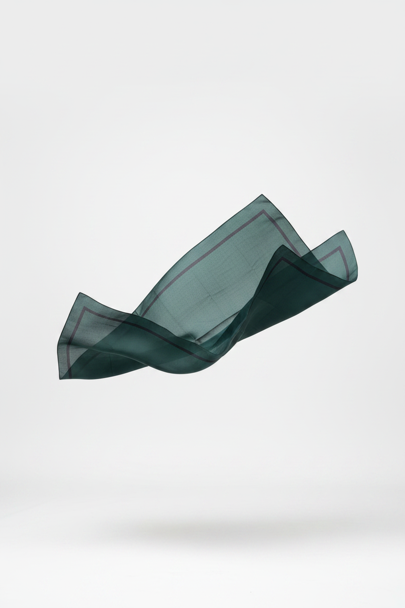Green Scarf Floating — White Studio